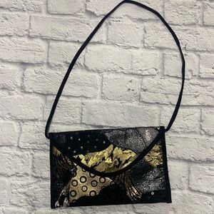 Luis Alexander Leather Patchwork purse gold and black